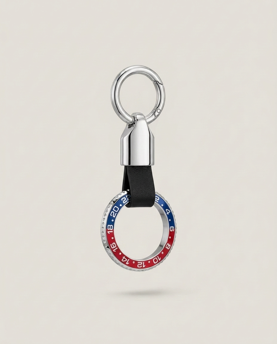 The Bezelle Keychain, Rouge/Bleu