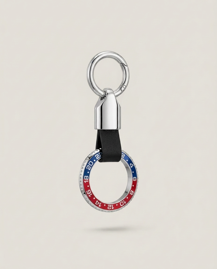The Bezelle Keychain, Rouge/Bleu