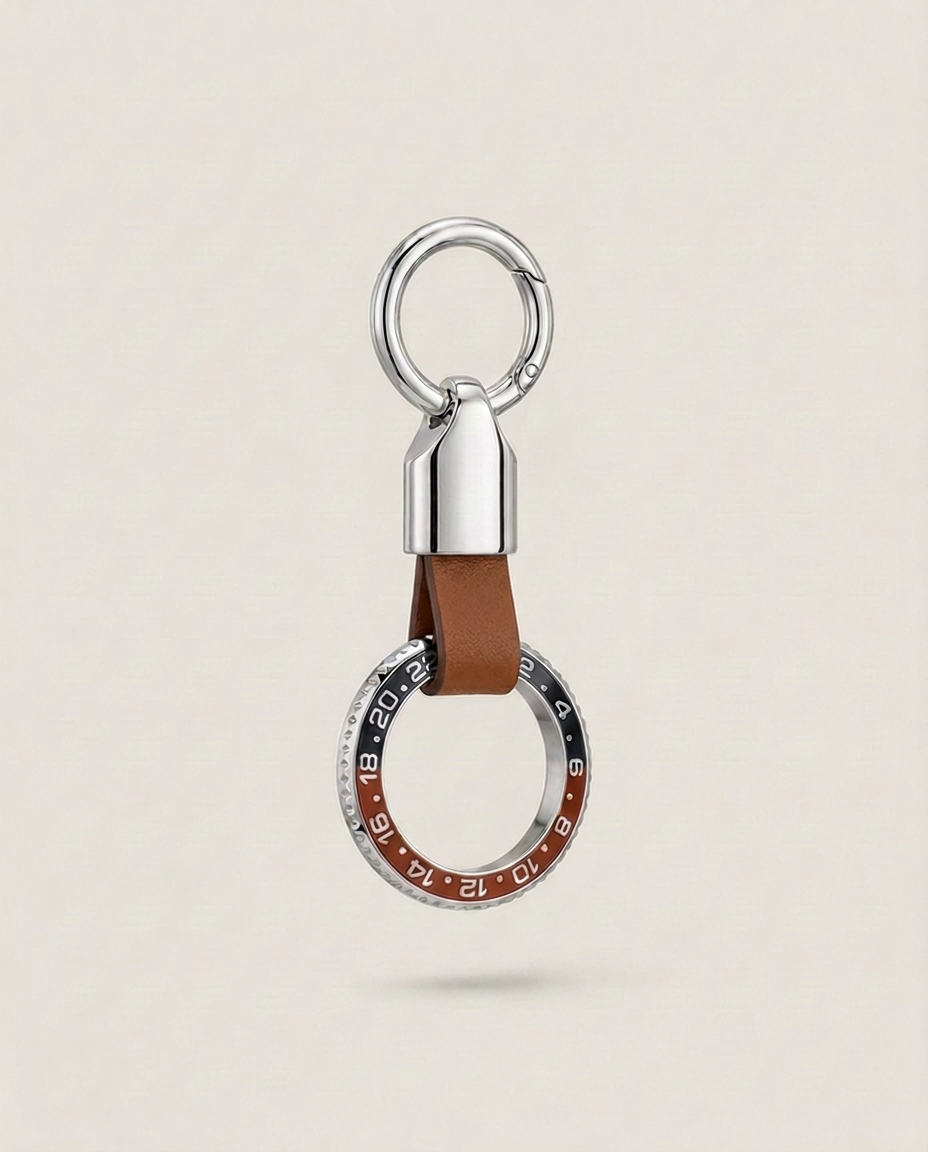 The Bezelle Keychain, Brun/Noir