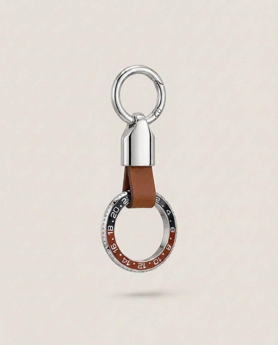 The Bezelle Keychain, Brun/Noir